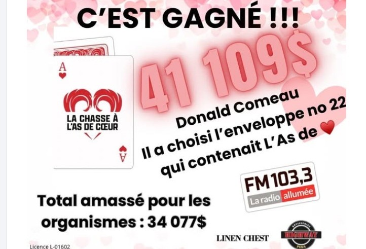 La Chasse à l’As de coeur est remportée