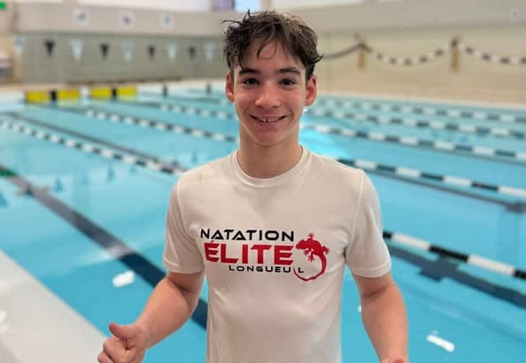 fm1033,jeune,nageur,Longueuil,record,provincial,nage,adepte,marque,vigueur,élève,passage,débuts,programme,sportif,locale,études,sports,efficacité,référence