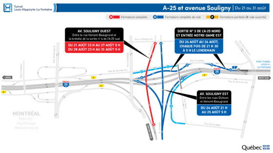 Article: Fermetures nocturnes sur Souligny et l’autoroute 25 cette semaine