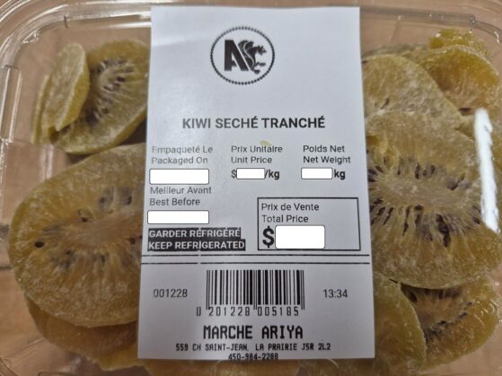 Article: Des fruits séchés manufacturés à La Prairie contiennent des allergènes