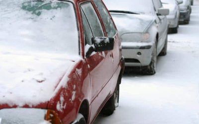 photo, stationnement hiver, neige, brossard