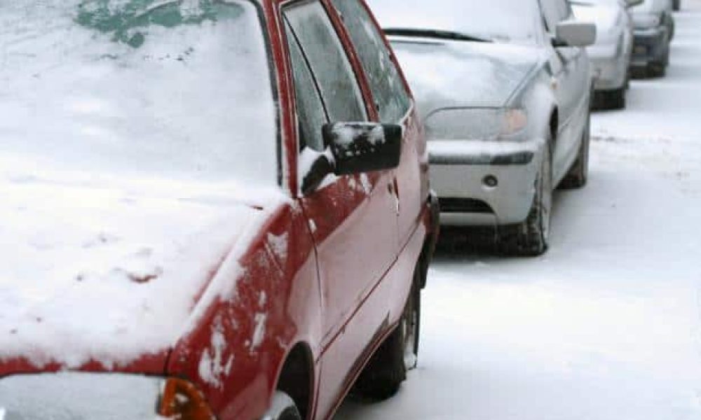 photo, stationnement hiver, neige, brossard