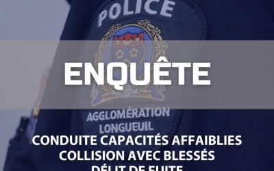 Une collision avec des blessés impliquant 2 voitures a eu lieu hier le 3 avril vers 23h45 à l’intersection de l’avenue Bienvenue et du boulevard Milan à Brossard.