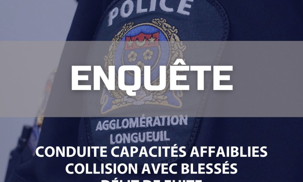Une collision avec des blessés impliquant 2 voitures a eu lieu hier le 3 avril vers 23h45 à l’intersection de l’avenue Bienvenue et du boulevard Milan à Brossard.