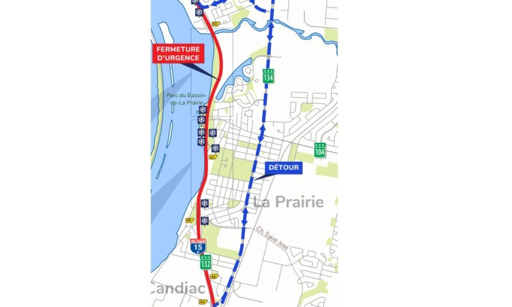 Une section de l’A-15 fermée à la circulation