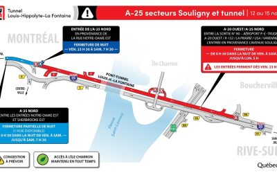 Fermeture le l'autoroute 25 et du tunnel
