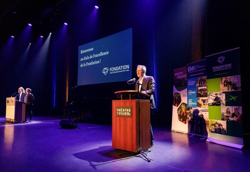 Sylvain Lambert le directeur du cégep Édouard-Montpetit lors d’un discours à la 35e édition du Gala de l'excellence. Photo : Courtoisie