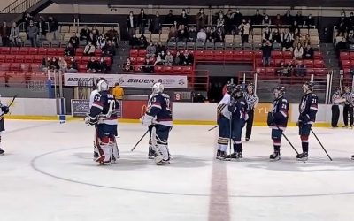 Joueurs de hockey fin de match