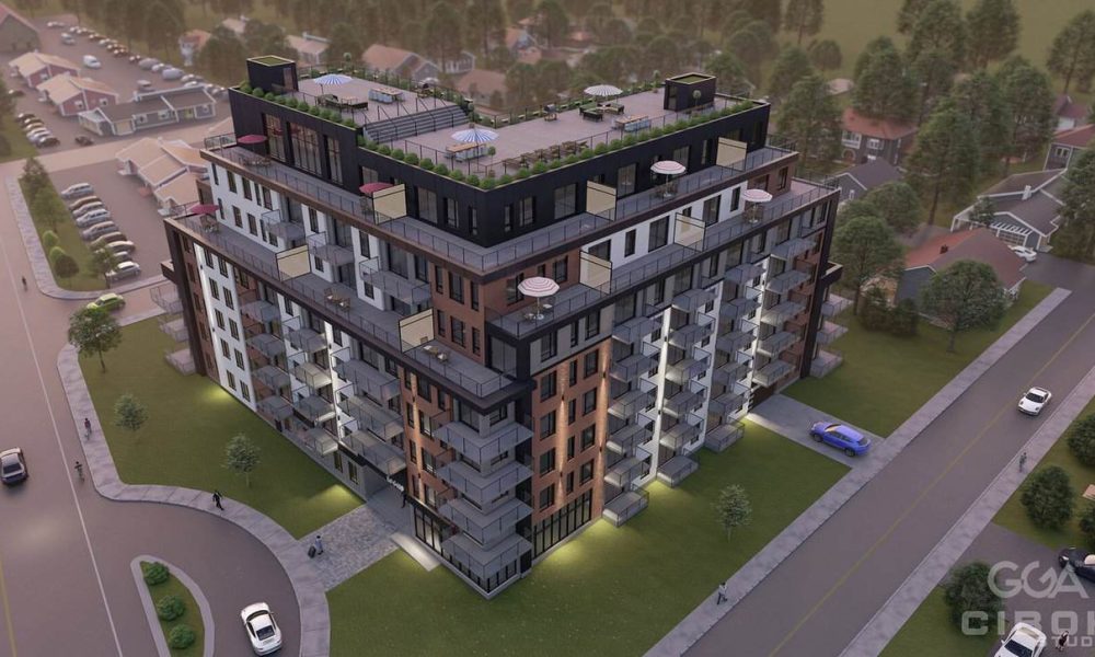 Un immeuble de sept étages monte sur chemin de Chambly à Saint-Hubert