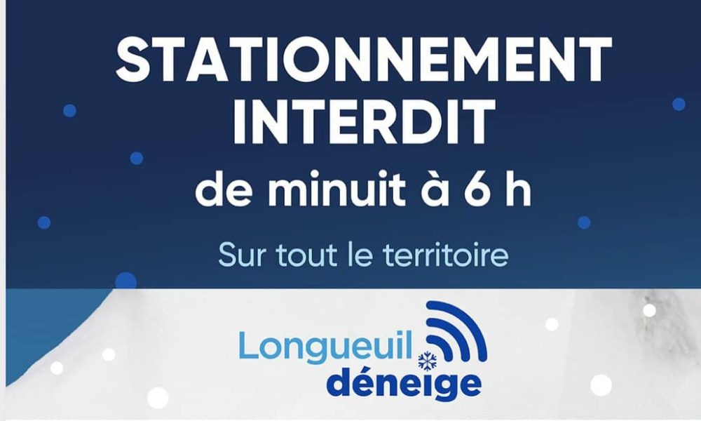 Stationnement interdit à Longueuil pour opération de déneigement du 8 au 9 décembre