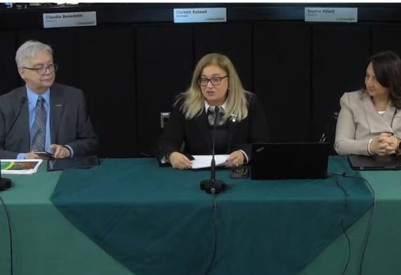 Mme Assaad (au centre) a fait un bref bilan 2022 lors de la présentation du budget 2023, le 13 décembre. Photo : Capture d'écran