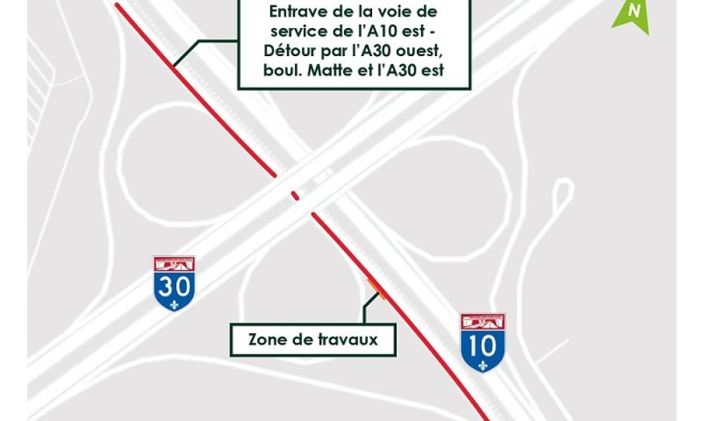 Le secteur touché par les entraves du 7 et du 8 mai. Photo: Courtoisie