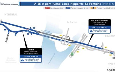 Des fermetures de l’A 25 et du tunnel sont planifiées cette semaine