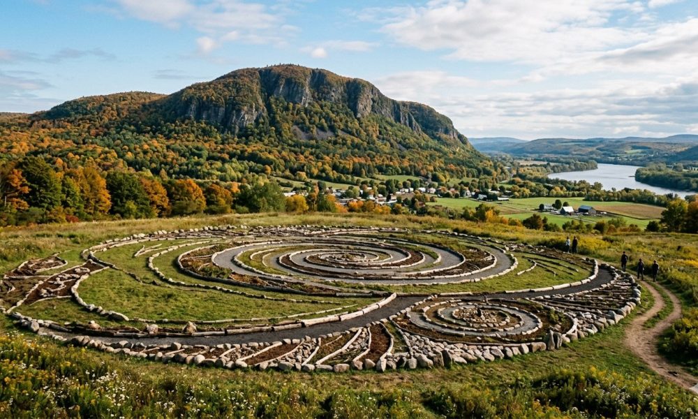 Voici ce que pourrait avoir l'air du land art à Mont-Saint-Hilaire Photo : générée par Gemini
