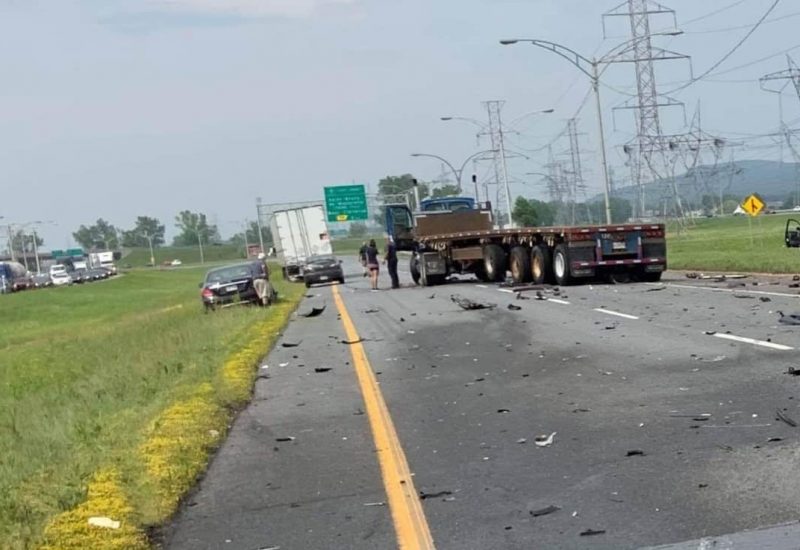 Violente collision sur l'autoroute 30 Est