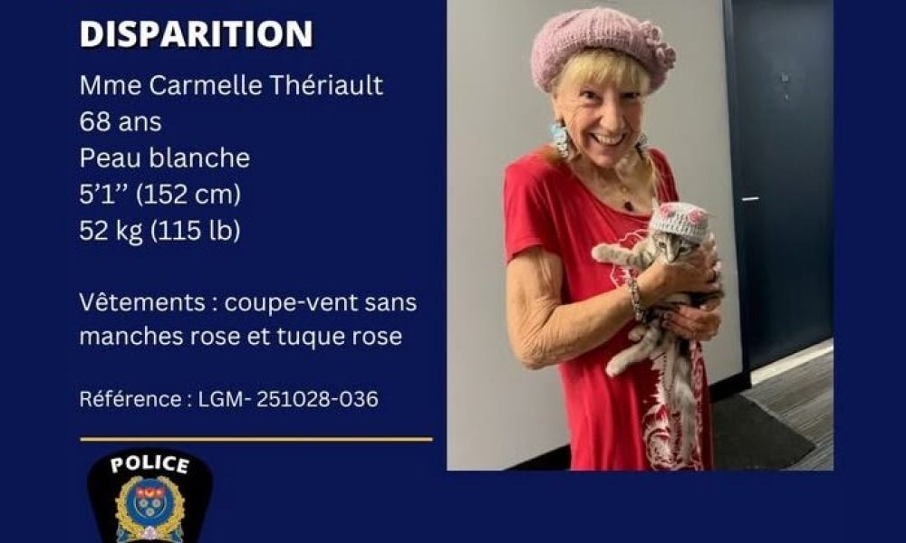 La police de Longueuil tente de retrouver une femme disparue
