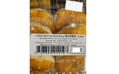 MAPAQ,gâteau,chéri,mise,garde,aliments,ministère,étiquette,allergiques,risque,sésame,oeufs,emballage,rappel,offert,marchés,lors