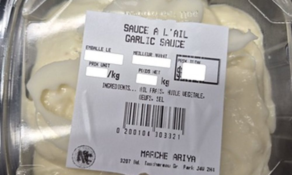 sauce,ail,Longueuil,ministère,agriculture,MAPAQ,moutarde,consommer,marché,produit,contenant,refermable,étiquette,garde,allergène,vendu,précaution