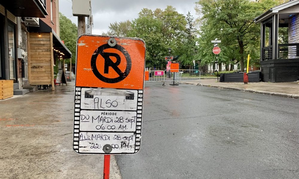 Tournage sur la rue Saint-Charles Ouest et Saint-Thomas