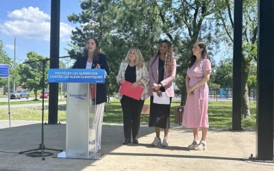 La ministre de l’Environnement, Pascale Déry, la députée de la circonscription Marie-Victorin, Sherley Dorishmond, la ministre de l’Habitation, Karine Boivin Roy et la mairesse de Longueuil, Catherine Fournier. - FM 103,3