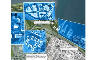 Plan pour la préparation du du futur centre-ville de Longueuil, incluant le secteur Longue-Rive. Photo: Site Web de la Ville de Longueuil