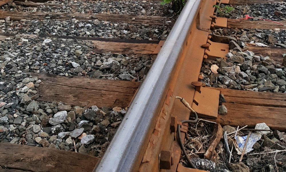 Plan rapproché d'une voie ferrée