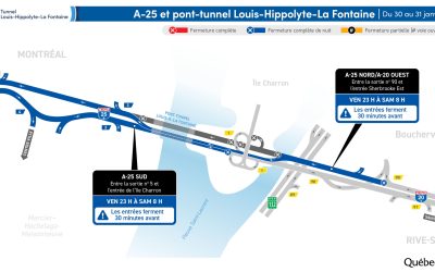 Fermeture du tunnel durant la nuit du 30 au 31 janvier (Groupe CNW/Ministère des Transports et de la Mobilité durable)