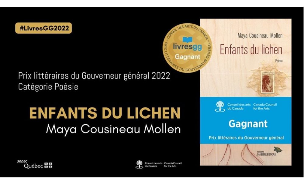 Maya Cousineau Mollen s’est distinguée dans la catégorie « Poésie » avec son livre intitulé Enfant du lichen publié aux Éditions Hannenorak en avril dernier. Photo: Facebook