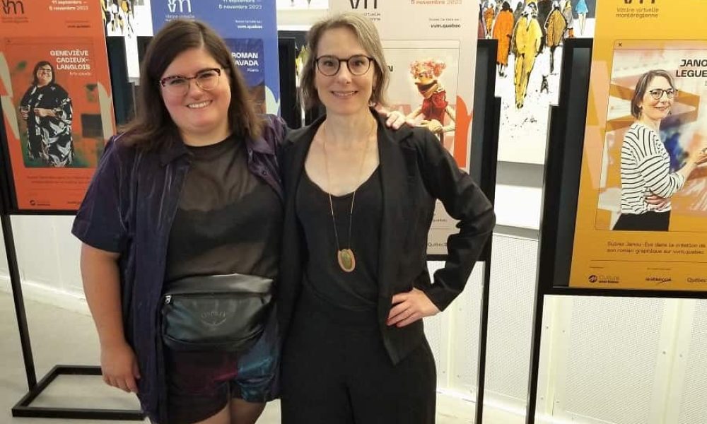 Geneviève Cadieux-Langlois (gauche) et Janou-Eve LeGuerrier (droite) font partie des artistes de la résidence virtuelle de Culture Montérégie. Photo: Katina Diep