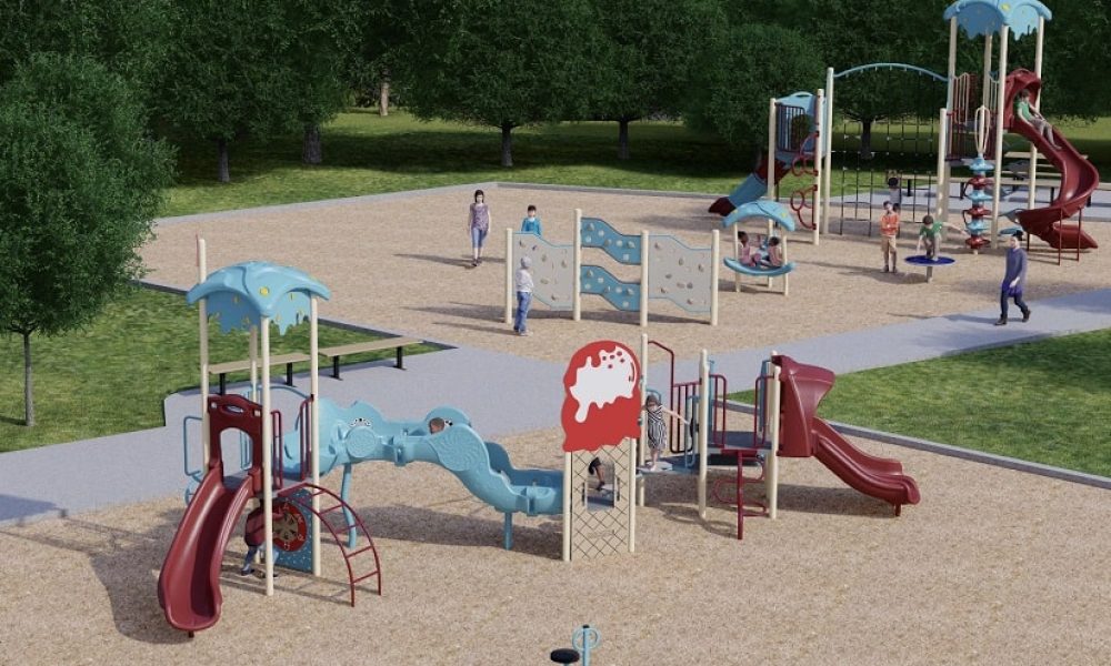Prévision des nouvelles aires de jeu du parc Jules-Moulin. Photo: Capture d'écran