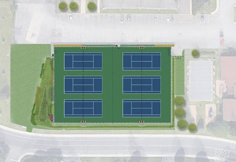 Plan des terrains de tennis du parc Poly-aréna. Photo: Courtoisie