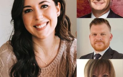 À gauche : Catherine Fournier. À droite de haut en bas : Éric Normandin, Sylvain Joly et Susan Rasmussen d’Option Greenfield Park. Photo : Courtoisie