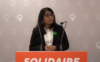 Québec Solidaire présente sa candidate aux partielles dans Marie-Victorin