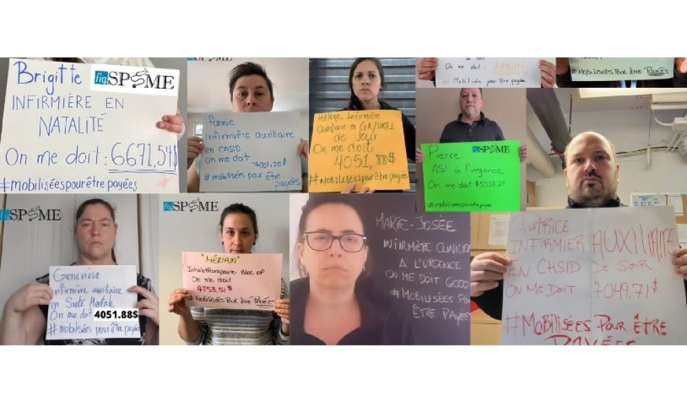 Les infirmières en Montérégie réclament des milliers de dollars déjà prévus à leur contrat de travail. Photo : capture d’écran Facebook