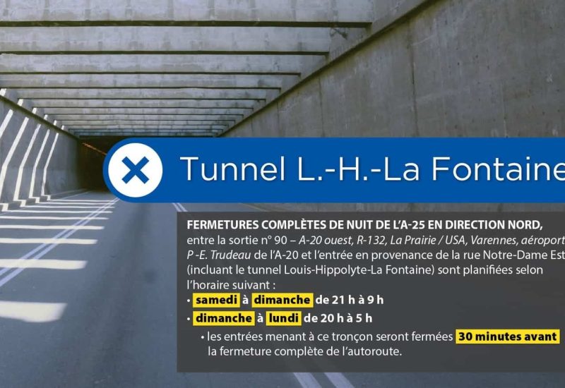 Photo: Facebook Réfection majeure du tunnel Louis-H.-La Fontaine