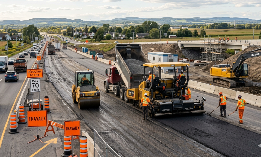 investissements,majeurs,infrastructures,routières,coroner,Montérégie,autoroute,installation,bruit,écran,ponts,cartons,travaux,asphaltage,chantiers,sécurité