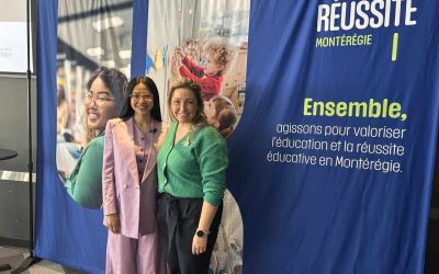 La porte-parole des Journées de la persévérance scolaire en Montérégie, Ravy Por et la directrice générale de Pôle Réussite Montérégie, Andréane Aubert. Photo : FM 103,3 - Valérie Gagnon