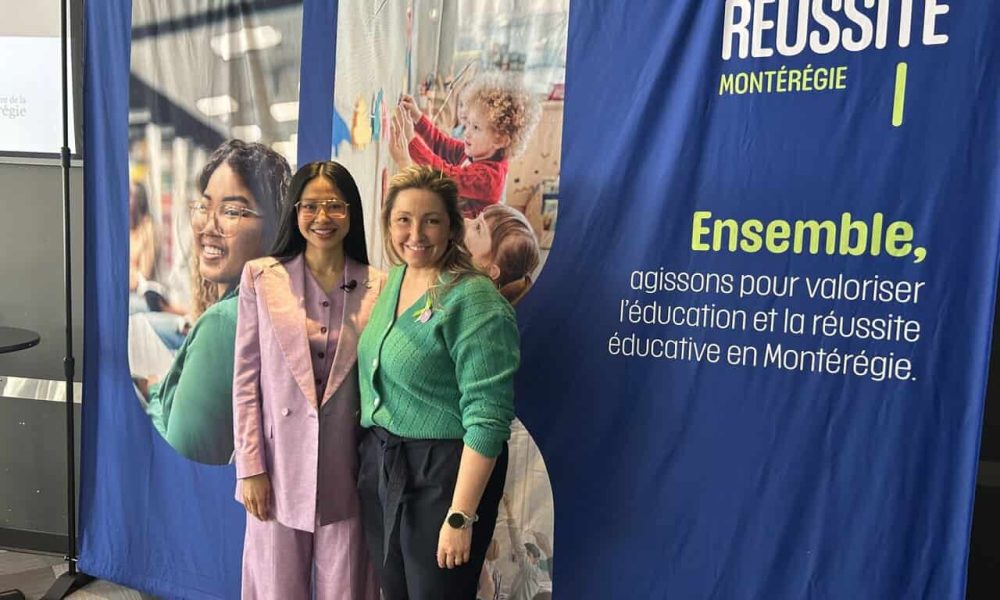 La porte-parole des Journées de la persévérance scolaire en Montérégie, Ravy Por et la directrice générale de Pôle Réussite Montérégie, Andréane Aubert. Photo : FM 103,3 - Valérie Gagnon