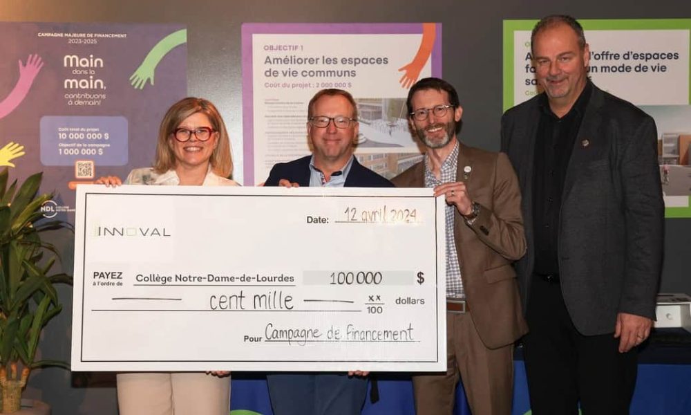 Innoval fait un don de 100 000 $ au Collège Notre-Dame-de-Lourdes