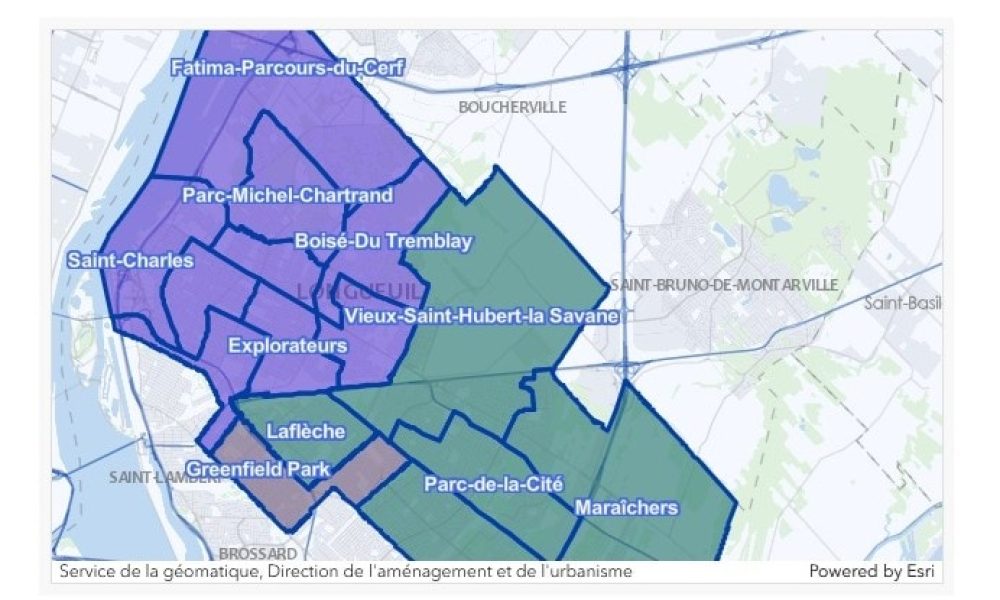Longueuil a dévoilé les noms des nouveaux districts électoraux