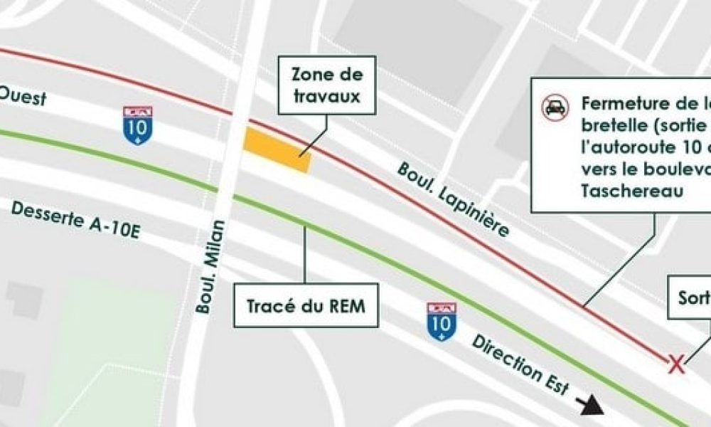 Une entrave routière sur l’A 10 ouest à Brossard
