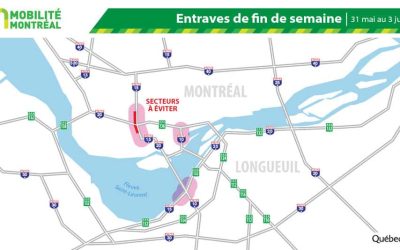 Carte générale des entraves, fin de semaine du 31 mai (Groupe CNW/Ministère des Transports)