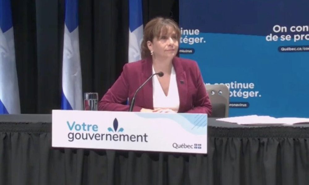 Nathalie Roy annonce une aide supplémentaire pour aider le monde culturel. ( Photo: Capture d'écran Facebook / page Facebook de François Legault)