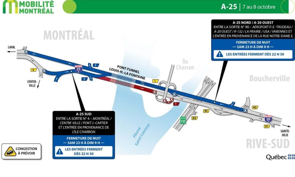 Le tunnel Louis-H.-La Fontaine est à éviter cette fin de semaine
