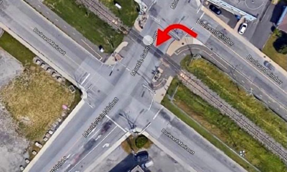 Une solution pour les intersections problématiques sur la Montée Saint-Hubert