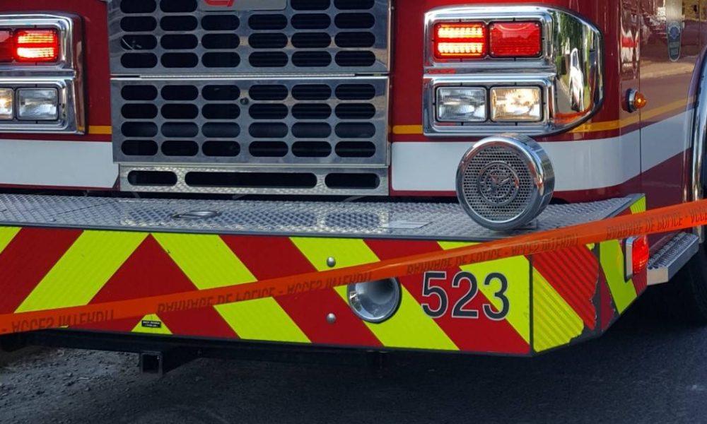 Devant d'un camion de pompier