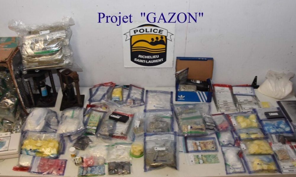 Frappe policière payante contre le monde de la drogue région de Chambly