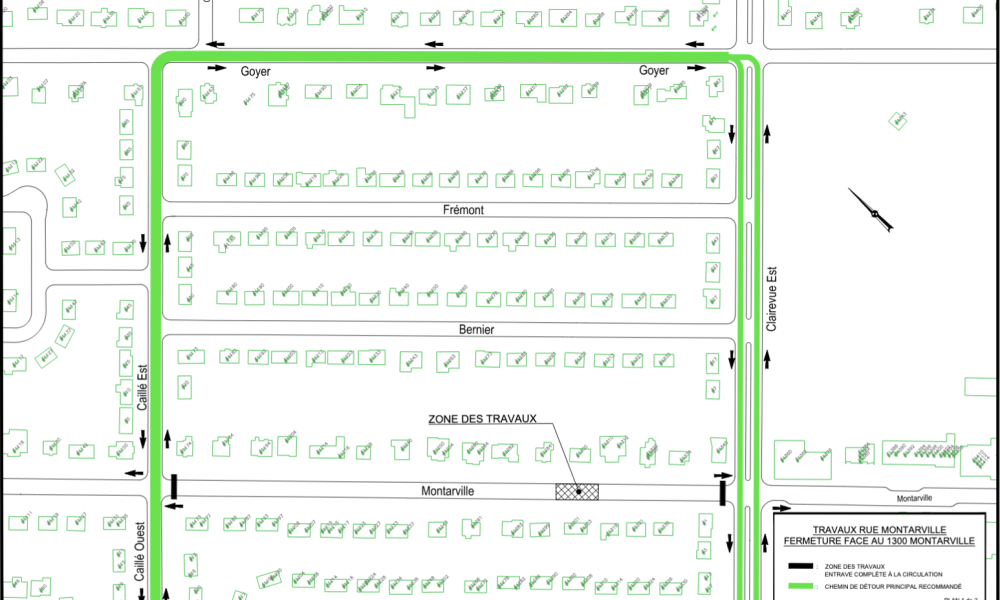 La rue Montarville à Saint-Bruno ferme pour des travaux