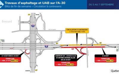 Blitz de travaux sur l’autoroute 30 durant le long week-end